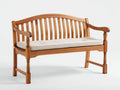 Panche da giardino - Legno-tessuto - 128 x 59 x 90 cm - Marrone naturale-Beige - Stile classico