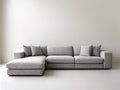 Divano angolare - Tessuto-legno - 310 x 175 x 84 cm - Grigio chiaro - Stile moderno