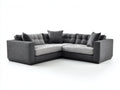 Divano angolare - Tessuto - 260 x 260 x 82 cm - Grigio antracite-Grigio chiaro - Design moderno