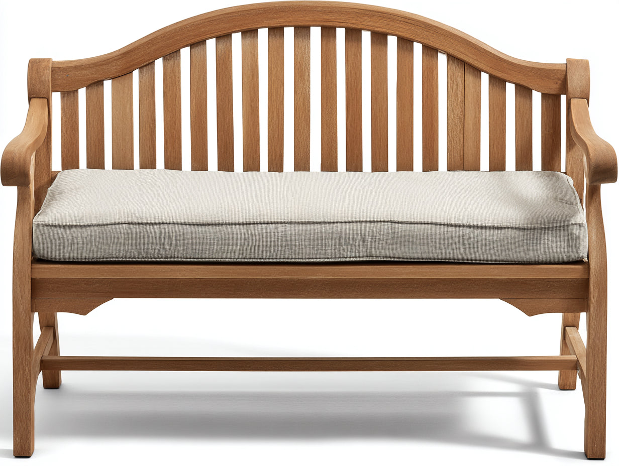 Panche da giardino - Legno-tessuto - 120 x 60 x 90 cm - Marrone naturale-Beige - Stile classico