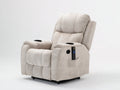 Poltrona reclinabile - tessuto-metallo - 98 x 99 x 110 cm - beige chiaro - stile contemporaneo