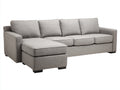 Divano angolare - Tessuto-legno - 300 x 165 x 88 cm - Grigio tortora - Stile contemporaneo