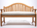 Panche da giardino - Legno - Tessuto - 130 x 60 x 92 cm - Marrone naturale-Beige - Stile classico