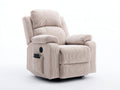 Poltrona reclinabile - tessuto a coste-metallo - 102 x 94 x 106 cm - beige chiaro - stile moderno