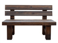 Panche da giardino - Legno massello - 120 x 55 x 85 cm - Marrone scuro - Stile rustico