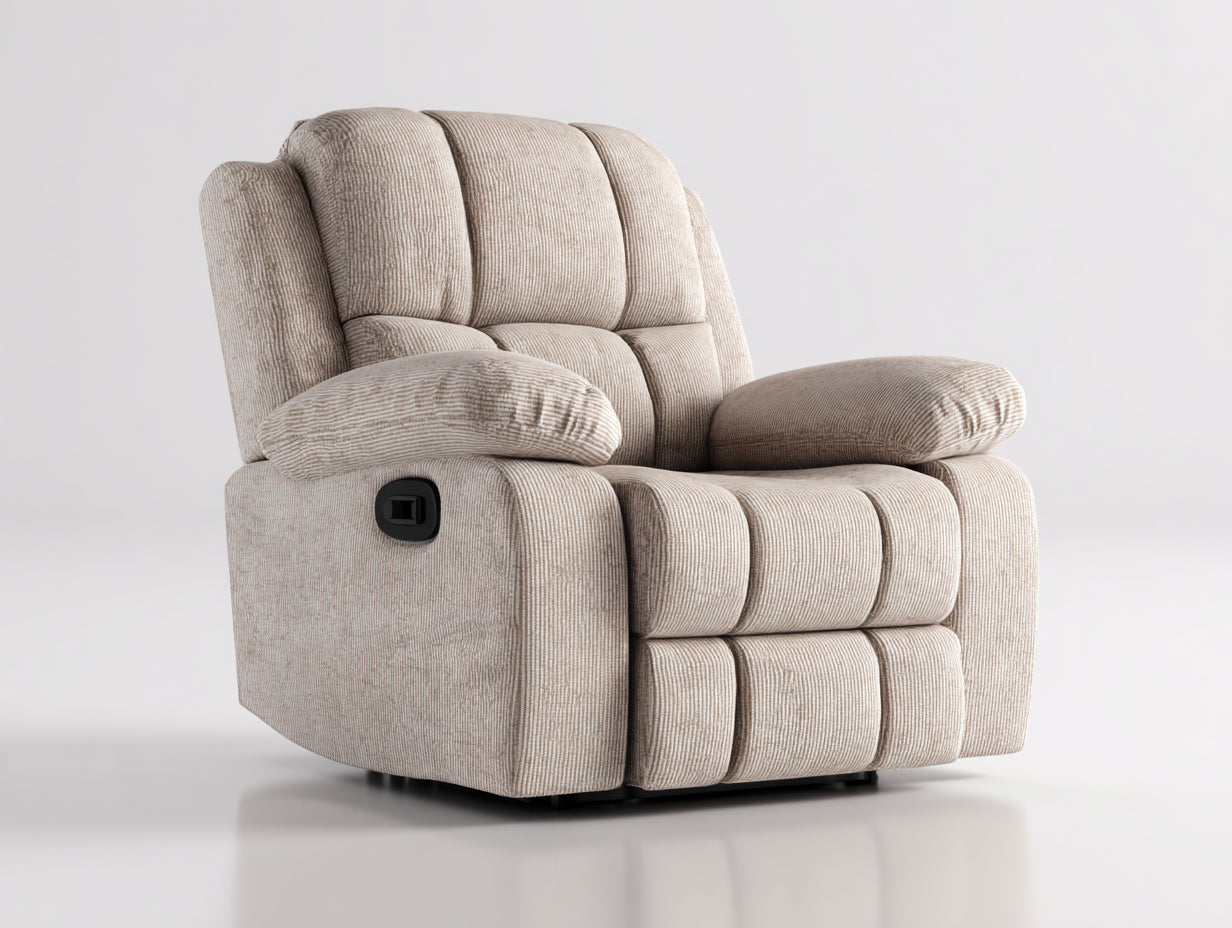 Poltrona reclinabile - tessuto-metallo - 103 x 96 x 105 cm - beige chiaro - stile moderno