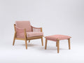 Poltrona da giardino - Legno-Corda-Tessuto - 82 x 80 x 84 cm - Rovere naturale-Rosa cipria - Stile nordico