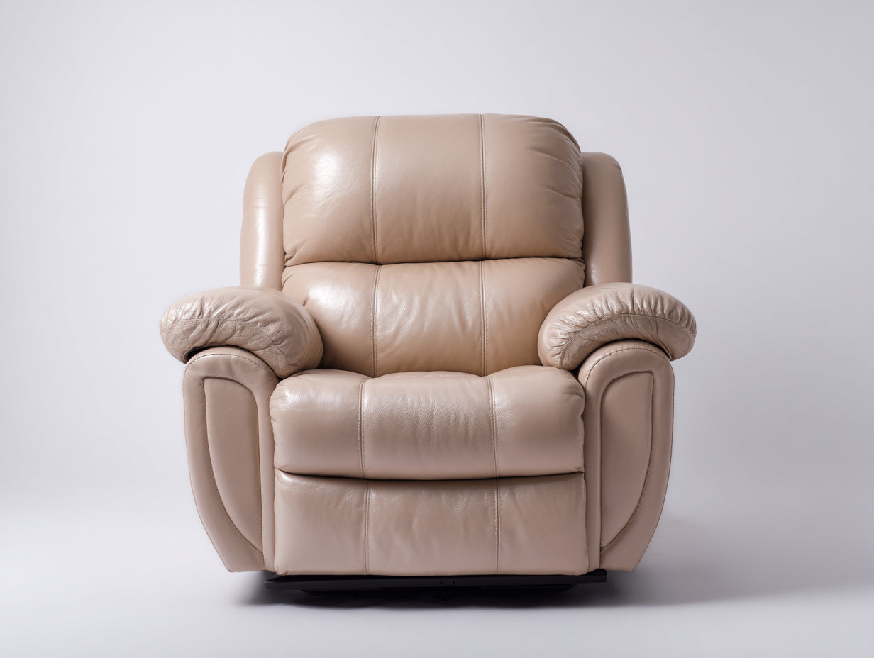 Poltrona reclinabile - similpelle-metallo - 105 x 97 x 103 cm - beige - stile contemporaneo