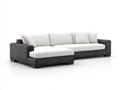 Divano angolare - Tessuto - 320 x 220 x 85 cm - Grigio antracite-Grigio chiaro - Design moderno
