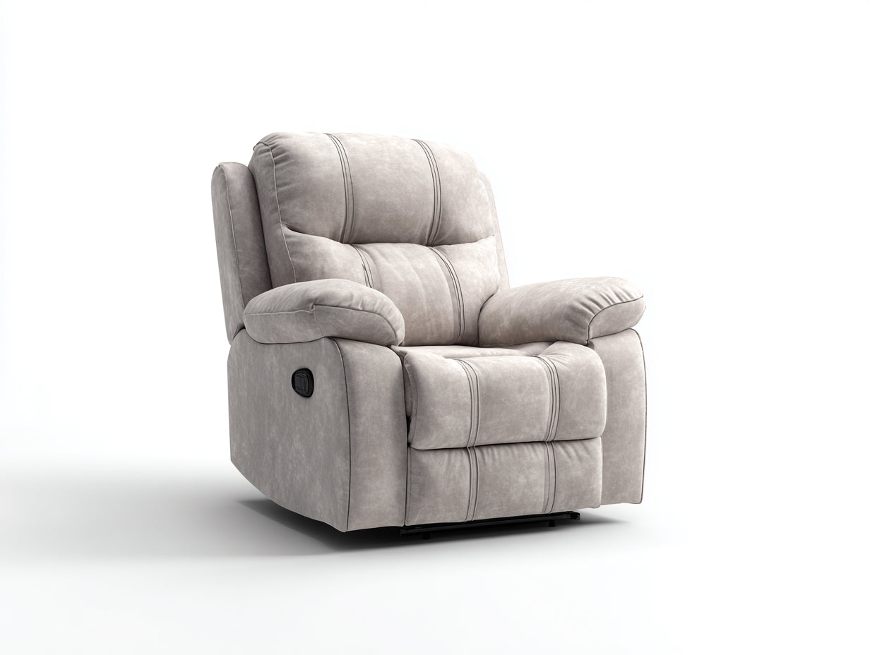 Poltrona reclinabile - tessuto-metallo - 104 x 97 x 106 cm - grigio chiaro - stile moderno