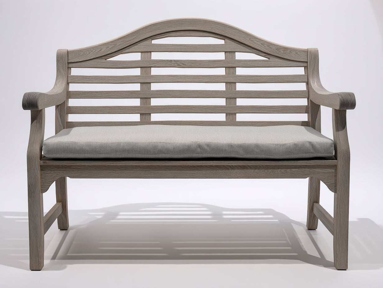 Panche da giardino - Legno - Tessuto - 124 x 59 x 93 cm - Grigio tortora-Beige - Stile vintage