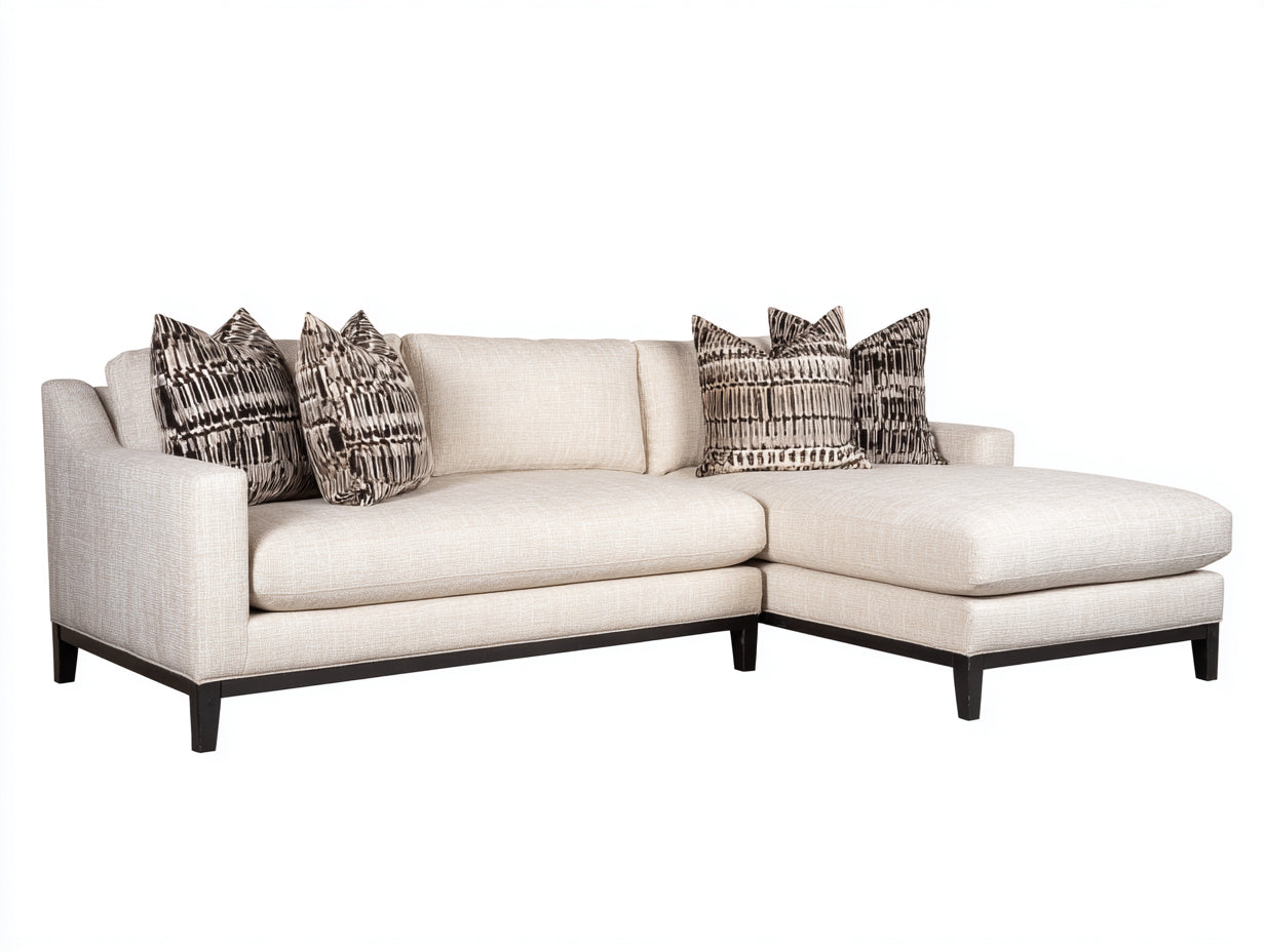 Divano angolare - Tessuto - 300 x 220 x 85 cm - Beige-Grigio antracite - Design moderno