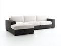 Divano angolare - Tessuto - 300 x 200 x 84 cm - Grigio antracite-Grigio chiaro - Stile moderno
