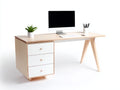 Scrivania - Legno multistrato - 150 x 60 x 75 cm - Rovere chiaro-Bianco - Stile scandinavo